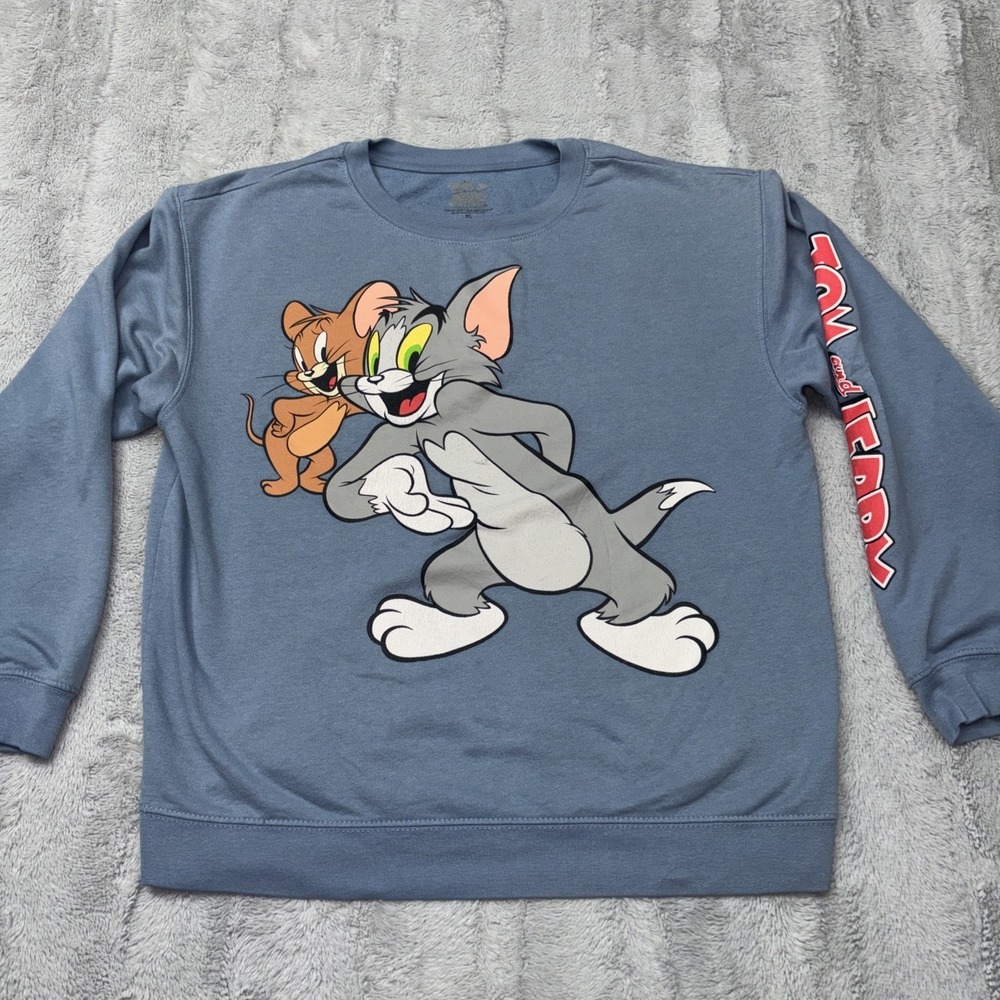 Light Blue Tom and‎ Jerry graphic crewneck sweatshirt women's XL
